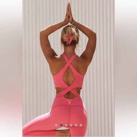 NEW Free People Movement Back it Up Jumpsuit Pink - Picture 4 of 15